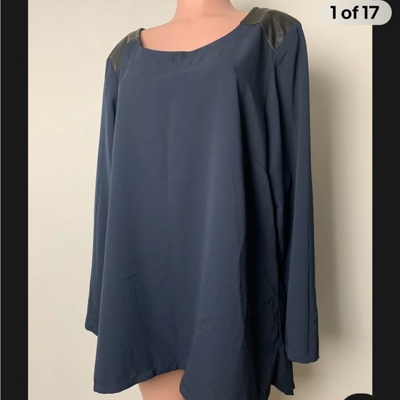 Lane Bryant Women’s Top Shirt Tunic Lomg Sleeves High-Low Size 24 - Picture 1 of 12